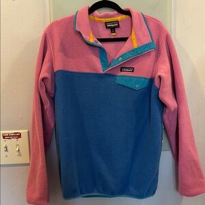 Patagonia Pink and Blue Snap-T Fleece
